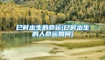 巳时出生的命运(巳时出生的人命运如何)