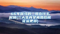 66年属马的二婚在什么时候(三大生肖女离婚后桃花运更多)