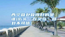 西宁算卦算得好的是谁(街头“百灵鸟”算卦不可信)