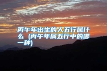丙午年出生的人五行属什么 (丙午年属五行中的哪一种)