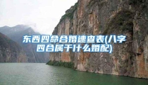 东西四命合婚速查表(八字四合属于什么婚配)