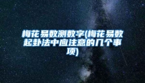 梅花易数测数字(梅花易数起卦法中应注意的几个事项)