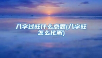 八字过旺什么意思(八字旺怎么化解)