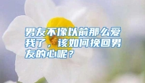 男友不像以前那么爱我了，该如何挽回男友的心呢？