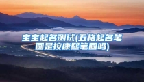 宝宝起名测试(五格起名笔画是按康熙笔画吗)