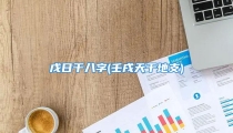 戊日干八字(壬戌天干地支)