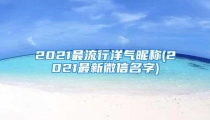 2021最流行洋气昵称(2021最新微信名字)