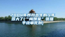 2004年四月出生的今年多大了(“梅姨案”张维平终审死刑)