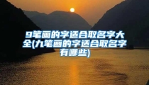 9笔画的字适合取名字大全(九笔画的字适合取名字有哪些)