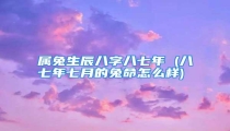 属兔生辰八字八七年 (八七年七月的兔命怎么样)