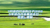 7月适合开业的日子(2020年适合开业黄道吉日一览表)_重复