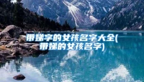 带娣字的女孩名字大全(带娣的女孩名字)