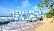 梅花易数占断不传之秘(“改名占”之梅花易数经典赏析卦有阴阳)