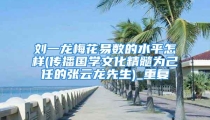 刘一龙梅花易数的水平怎样(传播国学文化精髓为己任的张云龙先生)_重复