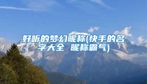 好听的梦幻昵称(快手的名字大全 昵称霸气)