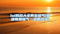 lol网名大全男生骚气(英雄联盟骚气一点的名字)