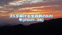 35岁属什么生肖的2021年(2021-36)