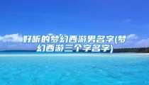 好听的梦幻西游男名字(梦幻西游三个字名字)
