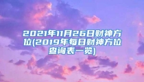 2021年11月26日财神方位(2019年每日财神方位查询表一览)