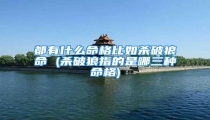 都有什么命格比如杀破狼命 (杀破狼指的是哪三种命格)