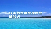 分手后表达想挽回感情的话
