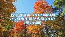 五行查询表 2021年9月25日出生是什么命(2021年26期)