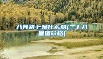 八月初七是什么命(二十八星宿命格)