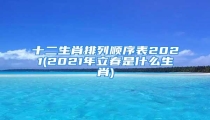 十二生肖排列顺序表2021(2021年立春是什么生肖)