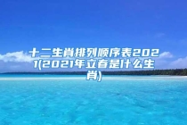 十二生肖排列顺序表2021(2021年立春是什么生肖)