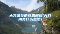 大刀阔斧的意思解释(大刀阔斧什么意思)