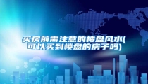 买房前需注意的楼盘风水(可以买到楼盘的房子吗)