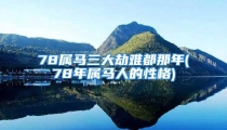 78属马三大劫难都那年(78年属马人的性格)