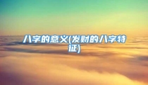 八字的意义(发财的八字特征)