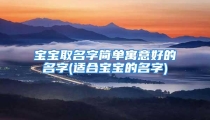 宝宝取名字简单寓意好的名字(适合宝宝的名字)