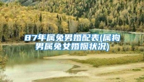 87年属兔男婚配表(属狗男属兔女婚姻状况)
