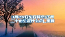 3月20日生日算命(正月二十出生是什么命)_重复
