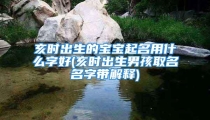 亥时出生的宝宝起名用什么字好(亥时出生男孩取名名字带解释)