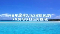 78年属马人40岁后运程(78属马今日运势查询)