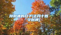 拜财神的日子(正月十四“守财神)