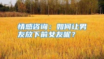 情感咨询：如何让男友放下前女友呢？