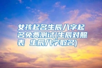 女孩起名生辰八字起名免费测试(生辰对照表 生辰八字取名)