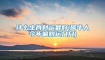 什么生肖财运最好(属牛人今年偏财运几月)