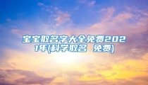 宝宝取名字大全免费2021年(科学取名 免费)