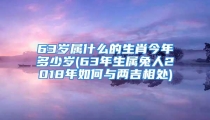 63岁属什么的生肖今年多少岁(63年生属兔人2018年如何与两吉相处)