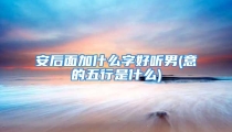 安后面加什么字好听男(意的五行是什么)