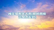 梅花易数先天数(如何用梅花易术起卦)