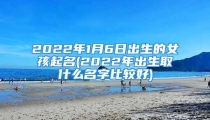 2022年1月6日出生的女孩起名(2022年出生取什么名字比较好)