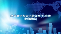 地支藏干与天干的关系(八字地支有哪些)