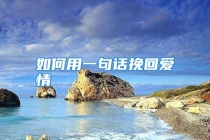 如何用一句话挽回爱情
