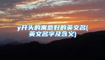 y开头的寓意好的英文名(英文名字及含义)